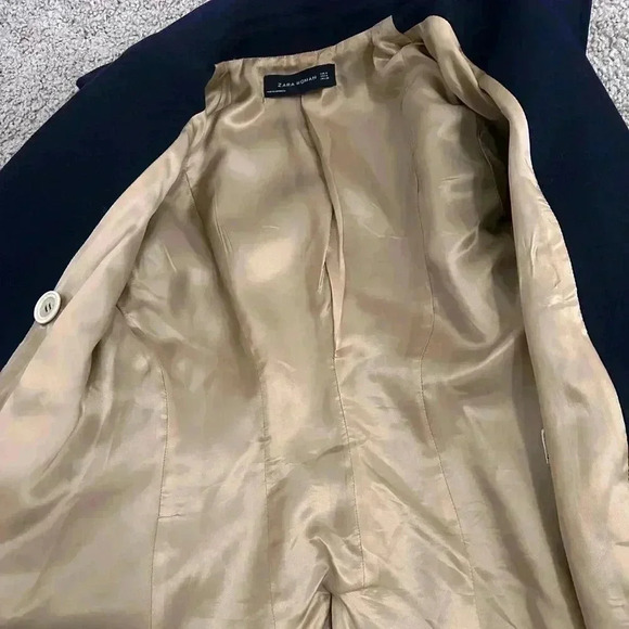 ZARA Double Breasted Wool Blend Coat Size Medium - Picture 2 of 5